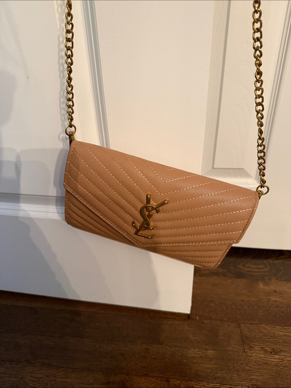 Tan faux leather cross body bag